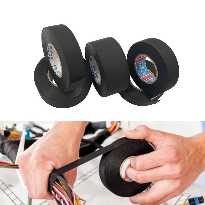 Customized Automotive Wire Wrap Tape Black Color Abrasion Resistant