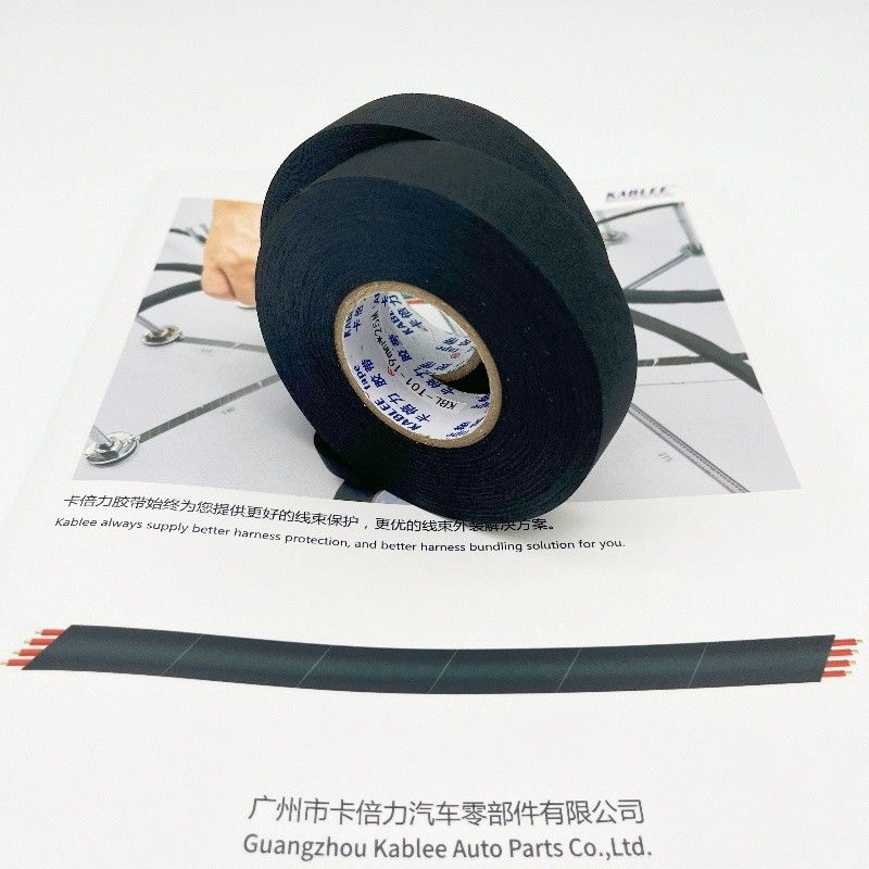 Black PET Fabric Cloth Wire Harness Tape for Strong Adhesion and Wire Protection