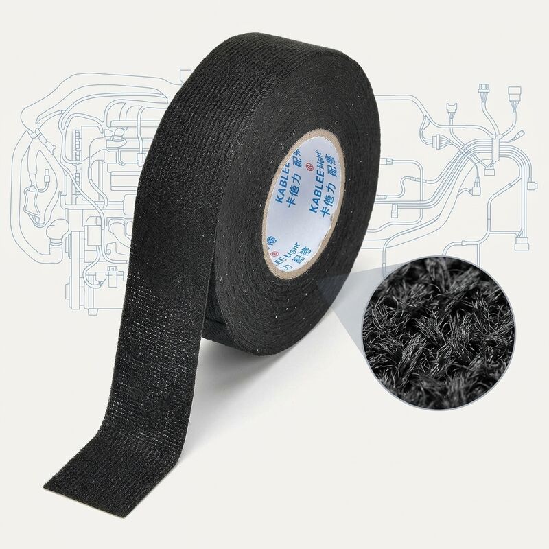 0.3mm Heavy Fleece Automotive Wire Harness Tape High Temperature Noise Damping Abrasion Resistant
